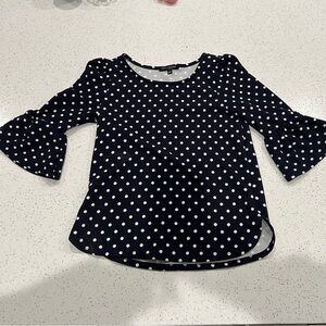 Polka dot top with 3/4 bell sleeves